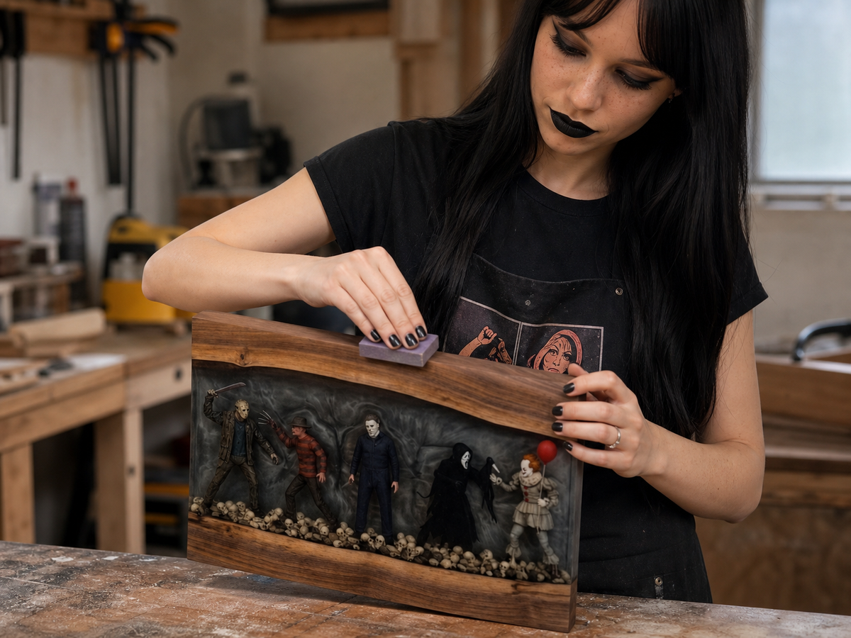 Finishing walnut artwork by hand